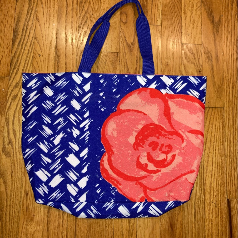 Lancôme Tote Bag  NWOT  Floral & Lattice Print - Lined Inside - NWOT
